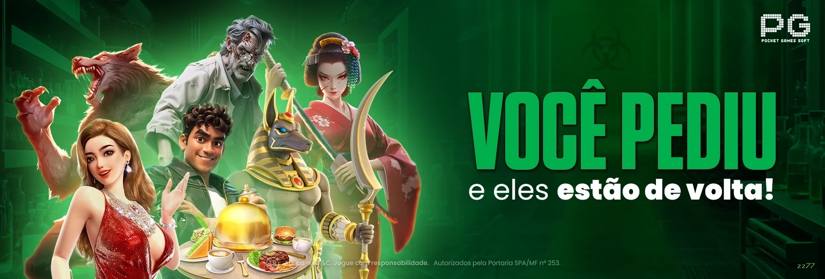 Imagem promocional da experiência de game da zz77